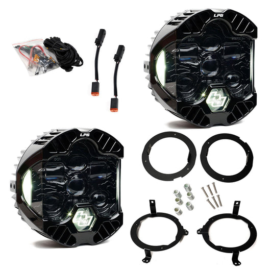 Baja Designs DOT LP6 LED Headlight Kit Jeep 2018-2025 Wrangler JL 2020-2025 Gladiator JT w/Halogen Headlights