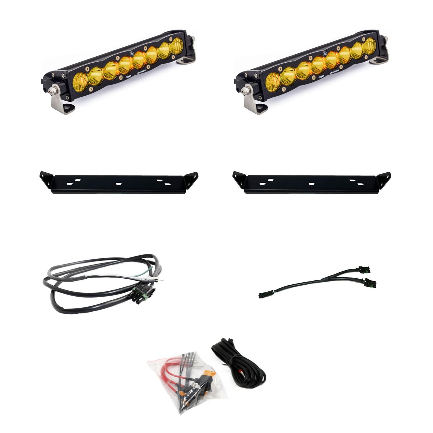 Baja Designs 10 Inch S8 D/C Amber Behind Grill Kit fits 21-On Ford Raptor