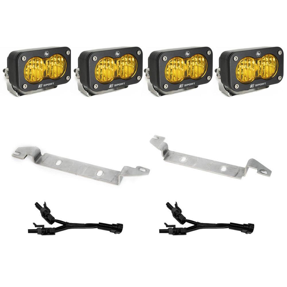 Baja Designs S2 Sport Fog Pocket Kit - 22-Present Toyota Tundra (Wide Cornering; Baja Amber)