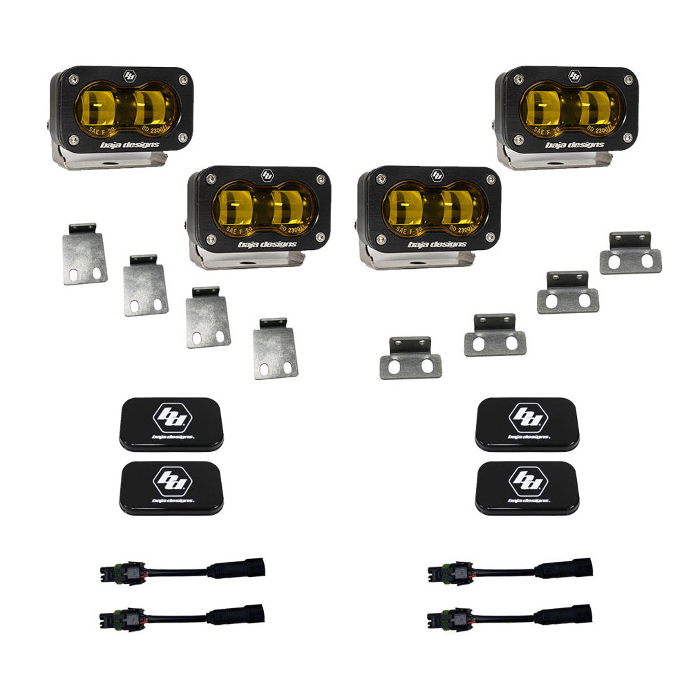 Baja Designs S2 SAE Amber Fog Pocket Kit Fits 21-On Ford Raptor