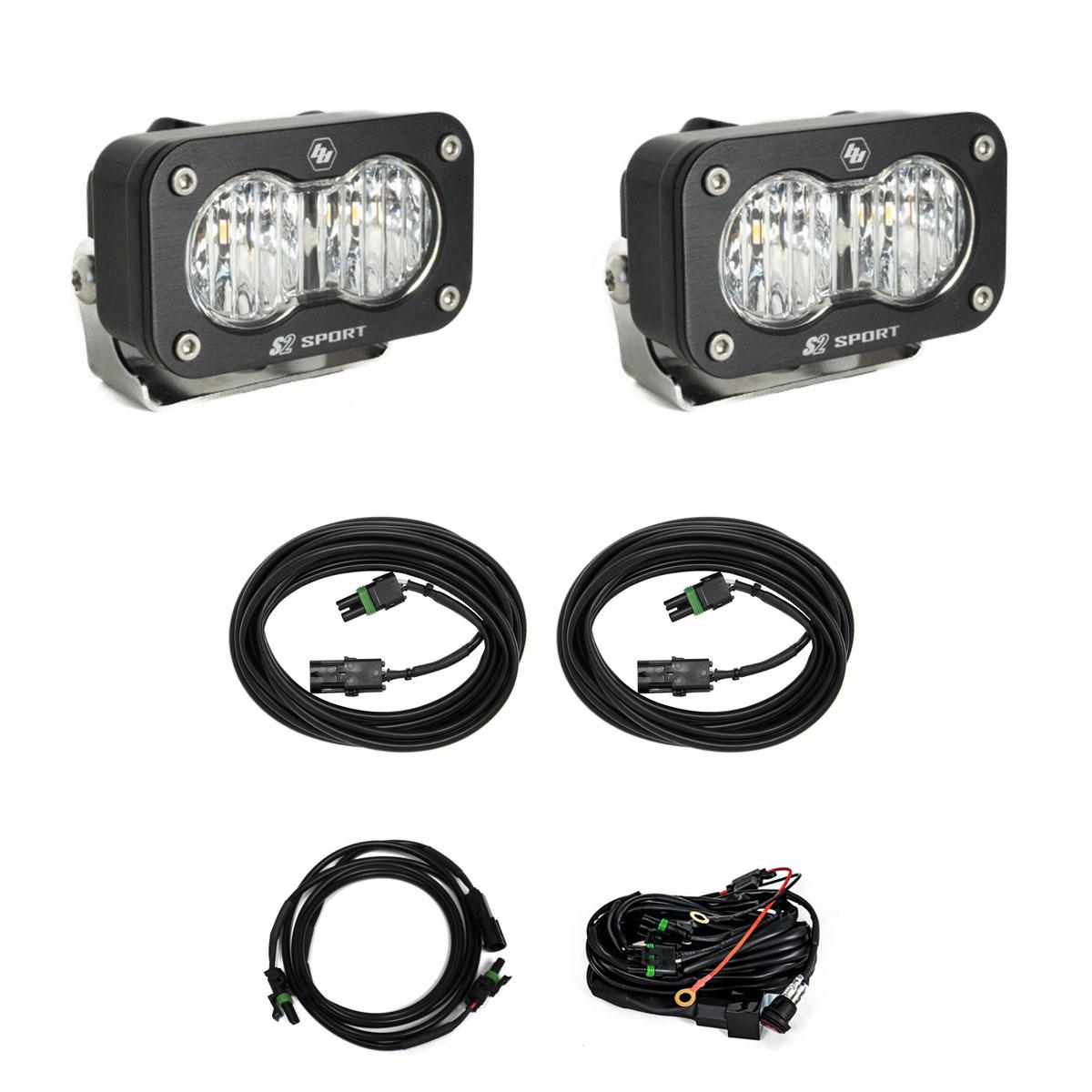 Baja Designs S2 Sport W/C Reverse Kit Wide Cornering Clear Toggle Wiring