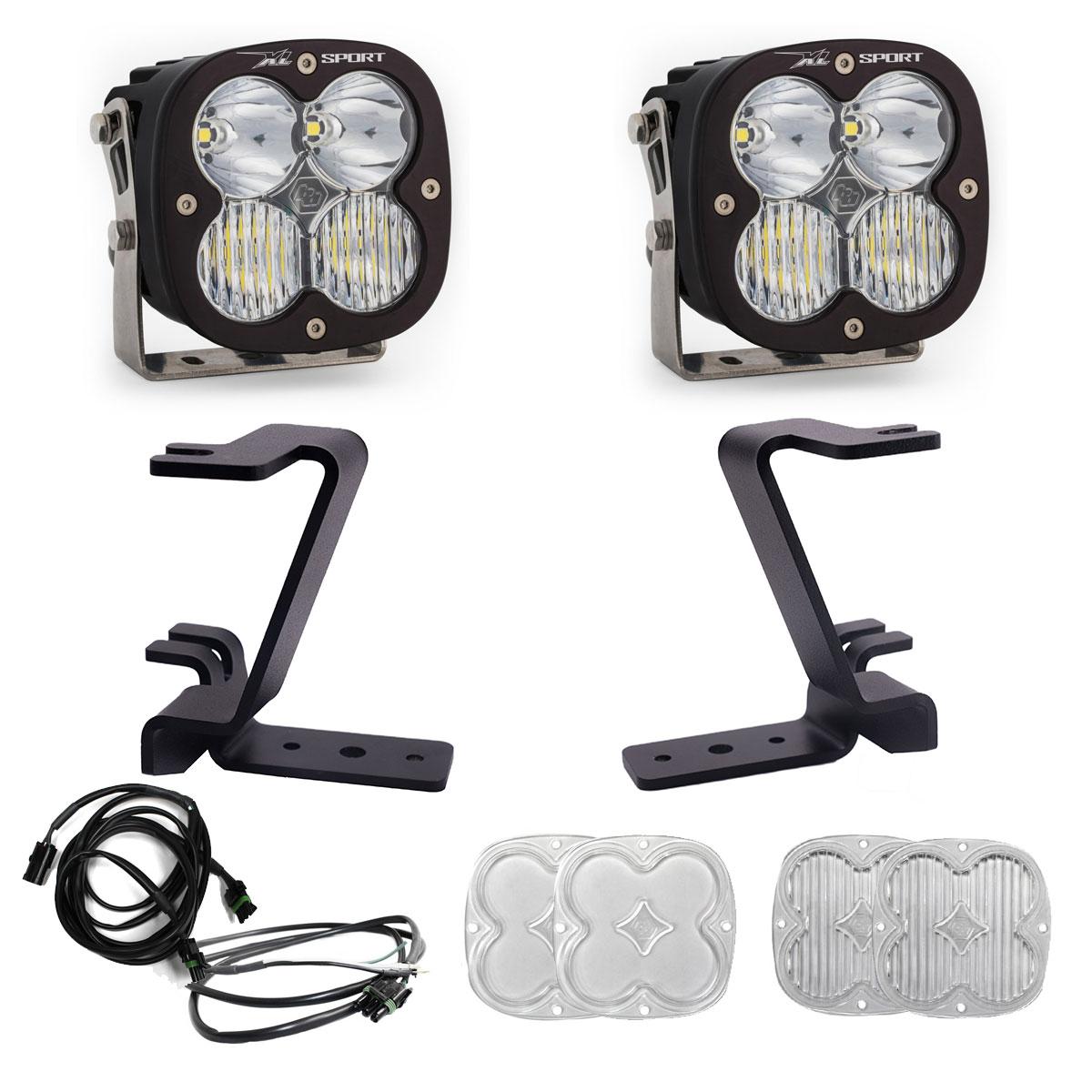 Baja Designs XL Sport A-Pillar Kit 2023-On Ford F-250/350 Super Duty Driving/Combo Clear Toggle Wiring