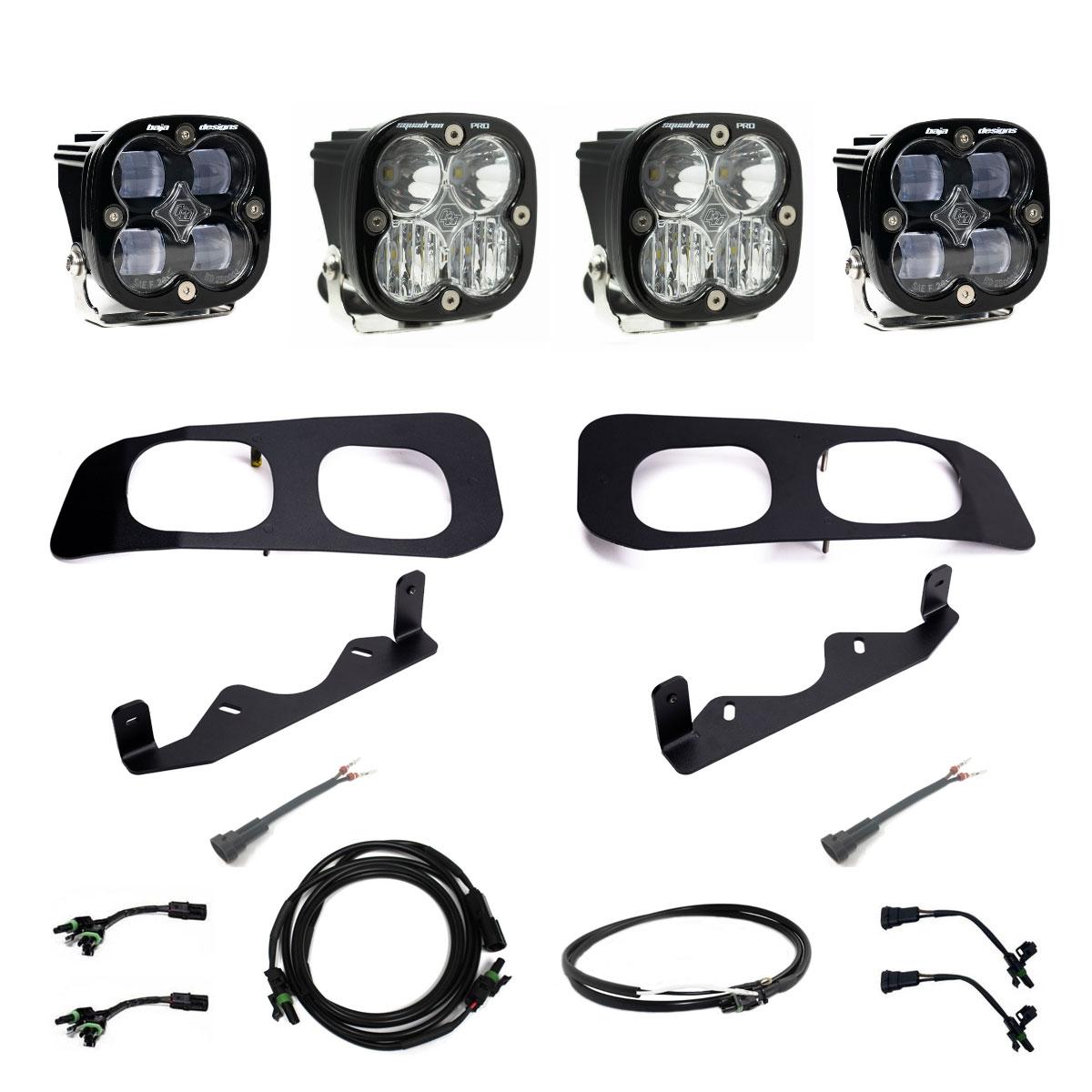 Baja Designs Squadron SAE/Pro Fog Pocket Kit 23-On Ford F-250/350 Super Duty SAE Fog Clear Upfitter Wiring