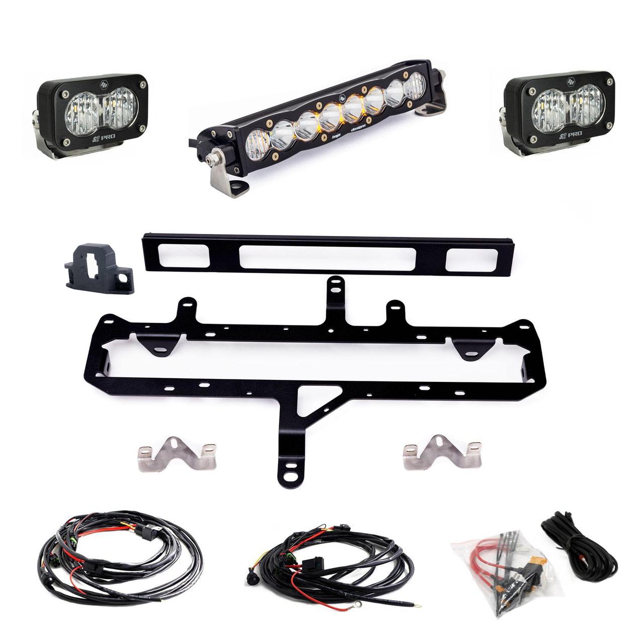 Baja Designs Toyota S8 10 inch Light Bar S2 Pro Grille Conversion Light Kit 2024-On Toyota Tacoma Clear