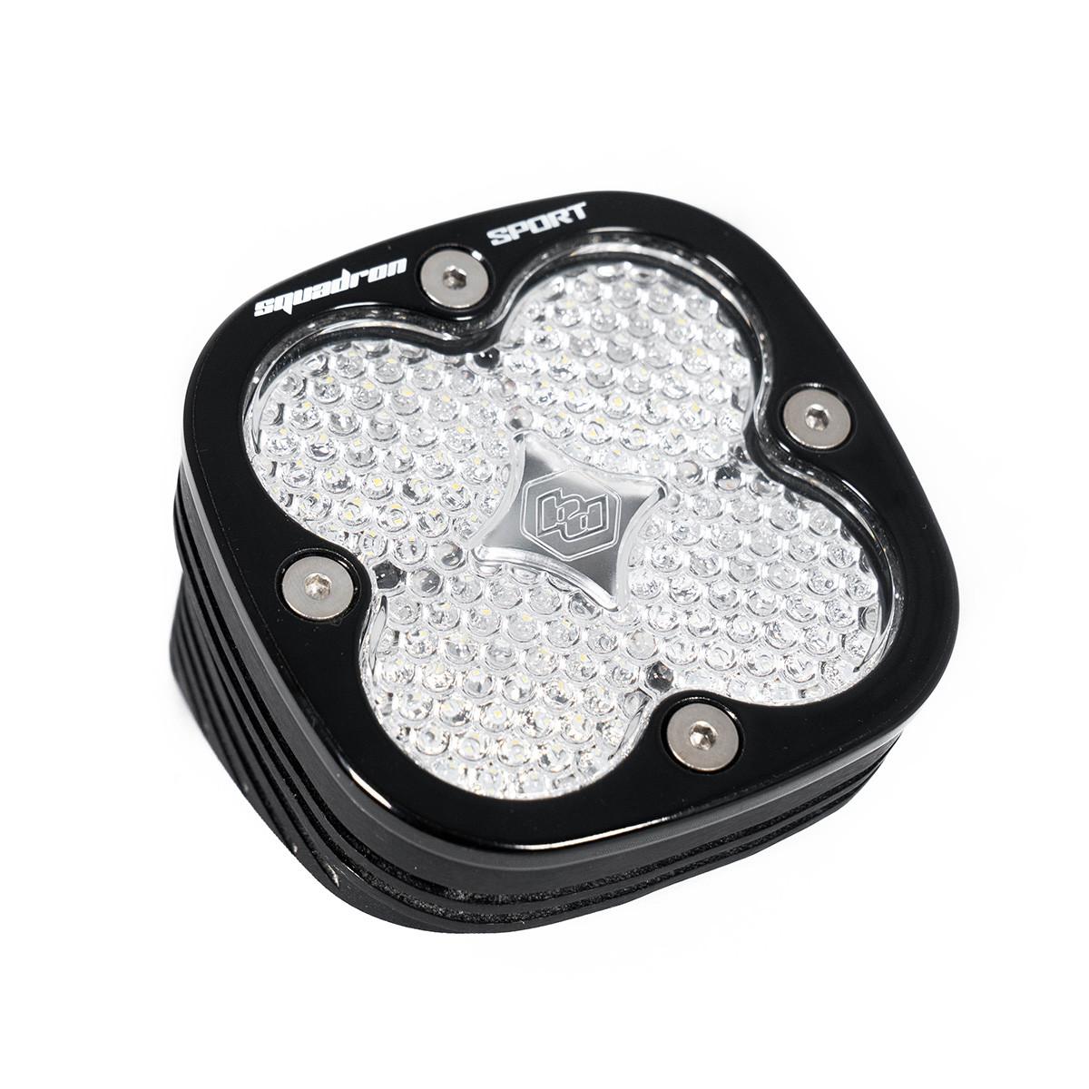 Baja Designs Flush Mount LED Light Pod Angled Black Clear Lens Work/Scene Pattern Squadron Sport