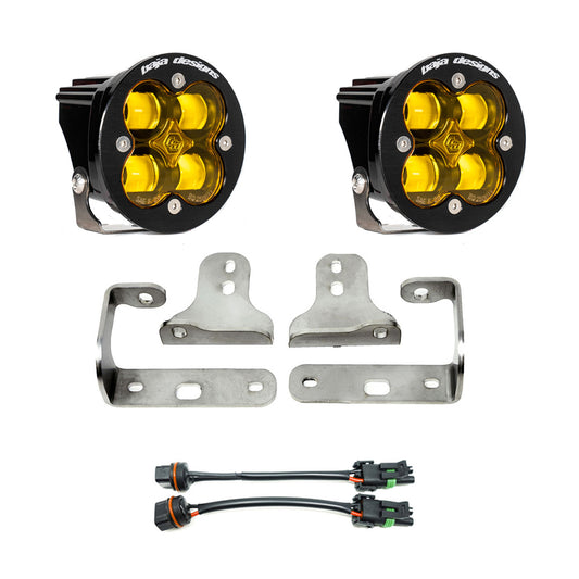 Baja Designs Jeep JL Fog Light Squadron-R SAE 18-Pres Wrangler JL Sport/Sport-S Fog Pocket Kit Amber