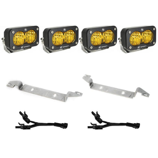 Baja Designs S2 Sport Fog Pocket Kit - 22-Present Toyota Tundra (Wide Cornering; Baja Amber)
