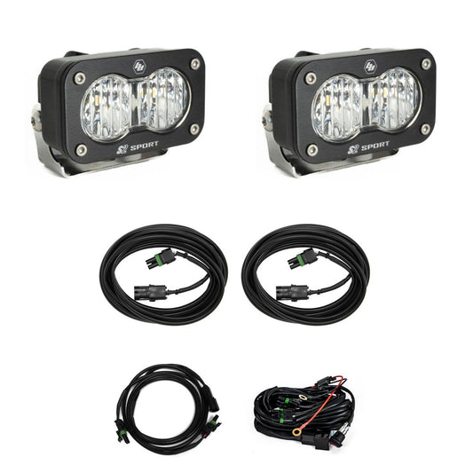 Baja Designs S2 Sport W/C Reverse Kit Wide Cornering Clear Toggle Wiring