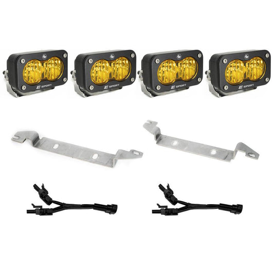 Baja Designs S2 Sport Dual Fog Pocket Light Kit - 24-Present Tacoma (Wide Cornering; Baja Amber)