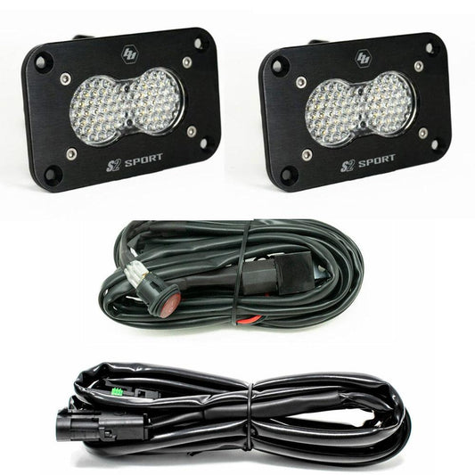 Baja Designs LED Work Light Clear Lens Flush Mount Kit S2 Sport