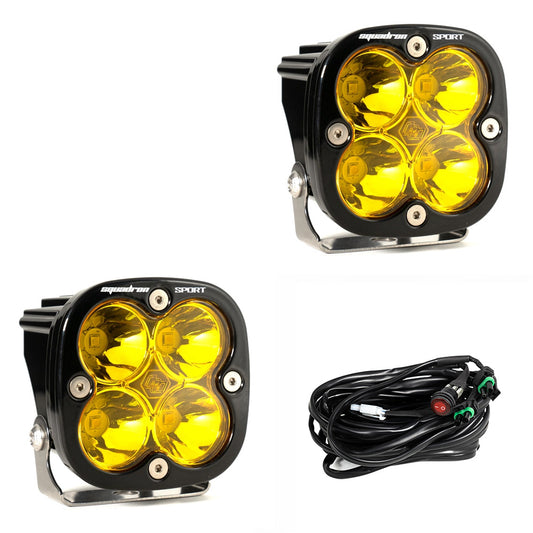 Baja Designs LED Light Pods Amber Lens Pair Squadron Sport