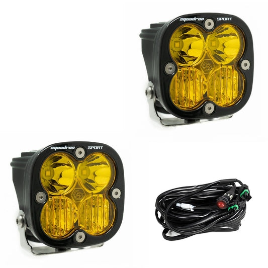 Baja Designs LED Light Pods Amber Lens Pair Squadron Sport